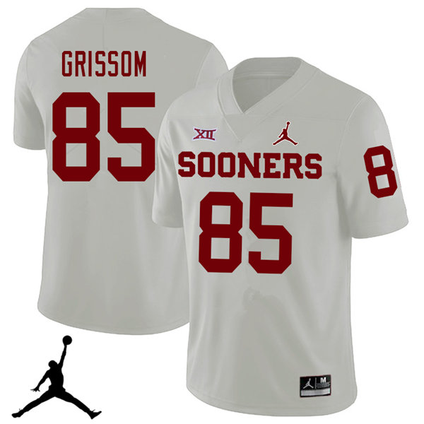 Oklahoma Sooners #85 Geneo Grissom 2018 College Football Jerseys Sale-White